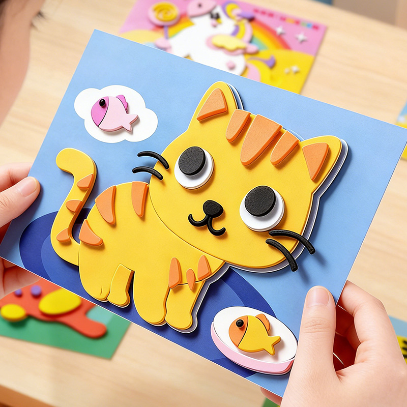 Science Toys Diy - Autocollants 3D pour enfants, 10 feuilles
