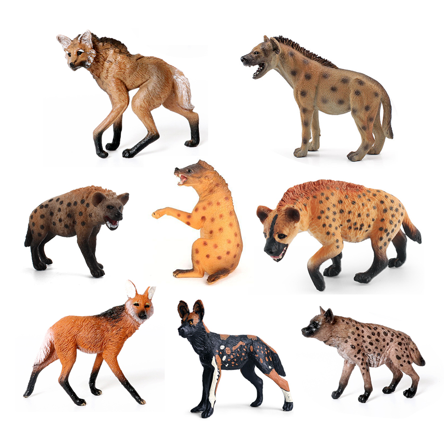 Science Toys Diy - Hyène de faune en plastique réaliste,